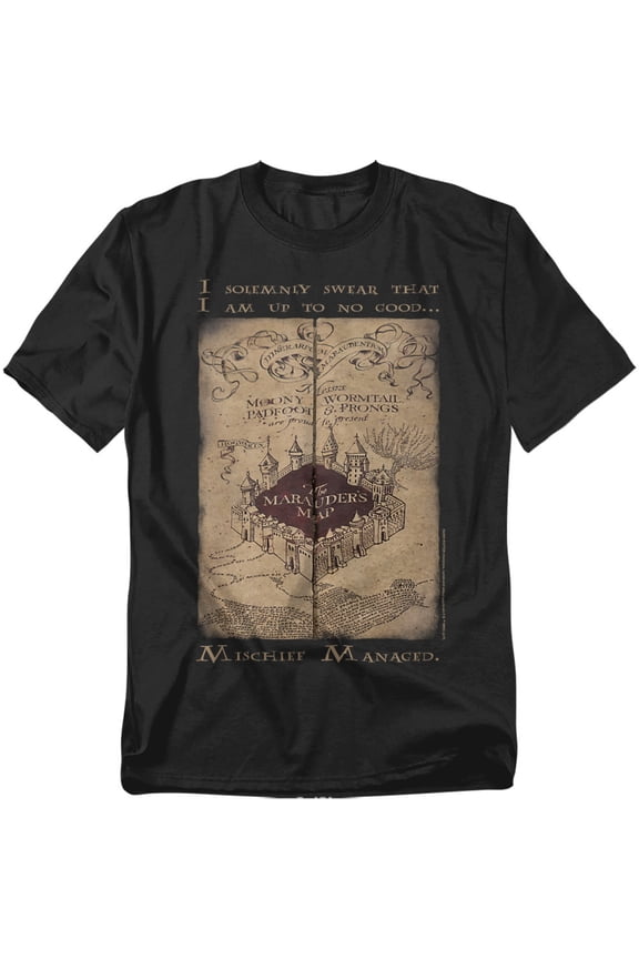Men's Harry Potter Marauder's Map Words T-shirt XX-Large Black