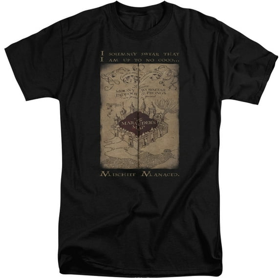 Harry Potter - Marauders Map Words - Tall Fit Short Sleeve Shirt - XXX-Large