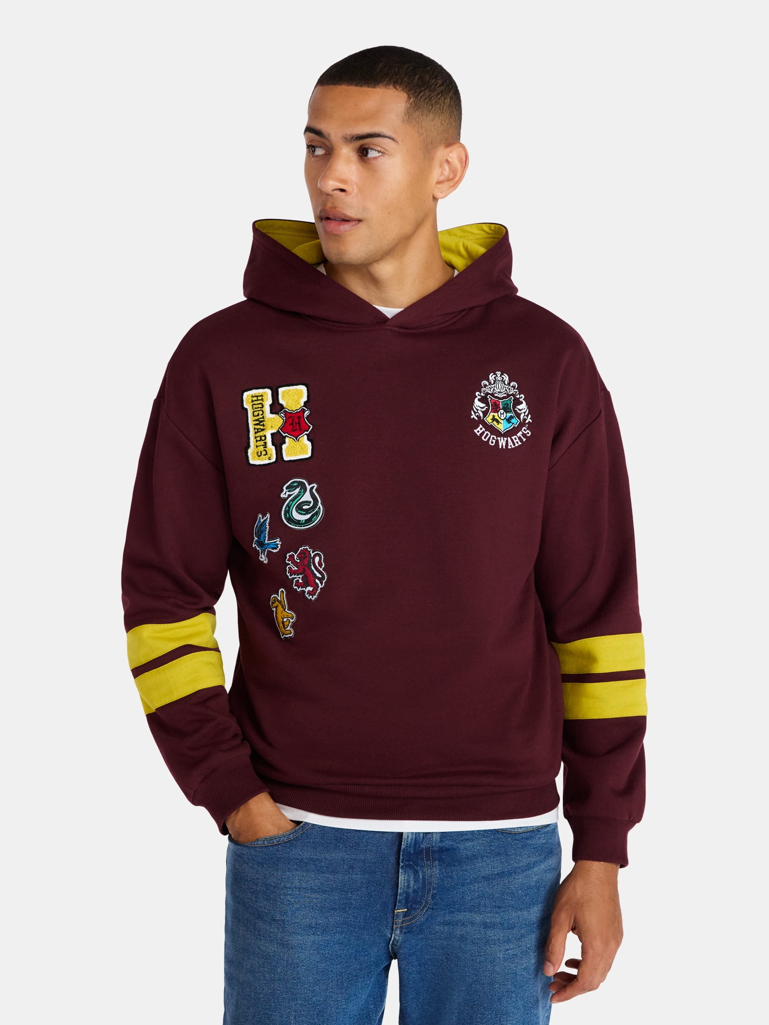 Harry Potter Men's & Big Men's Crest Houses Graphic Hoodie, Sizes S-3XL