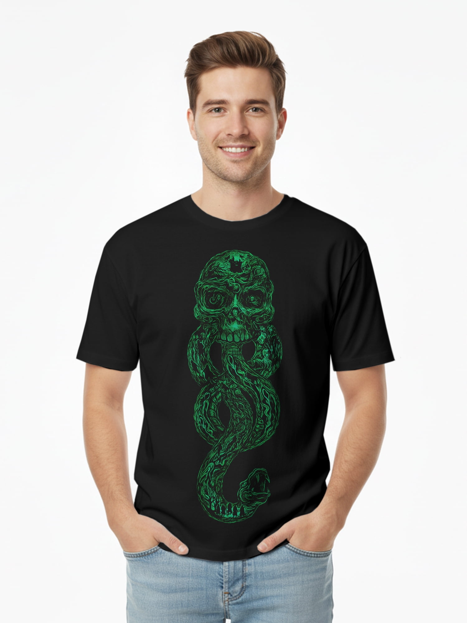 Harry Potter, Men's & Big Men's Graphic T-Shirt, Death Eater Skull, Sizes S-3XL