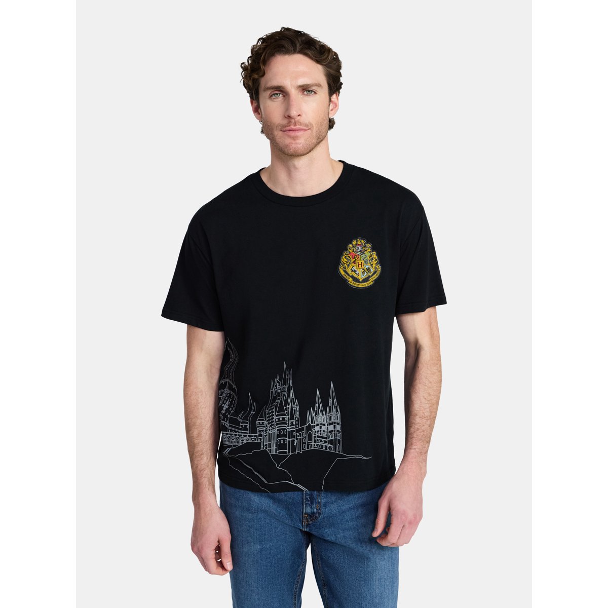 Men's and Big Men's Hogwarts Crest Graphic Tee with Short Sleeves, Sizes S-3XL