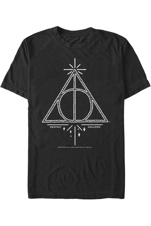 Harry Potter Men's Deathly Hallows Line Symbol Short Sleeve Tee Shirt,