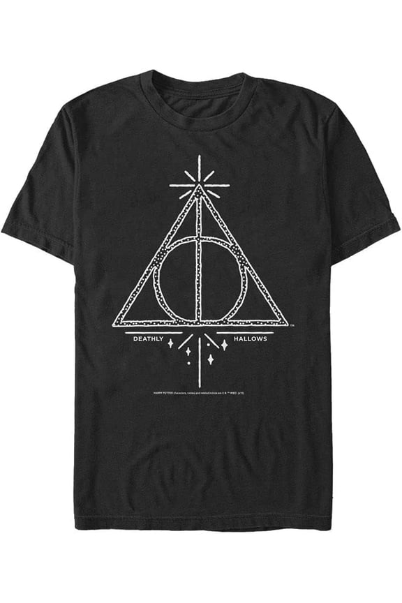 Harry Potter Men's Deathly Hallows Line Symbol Short Sleeve Tee Shirt,