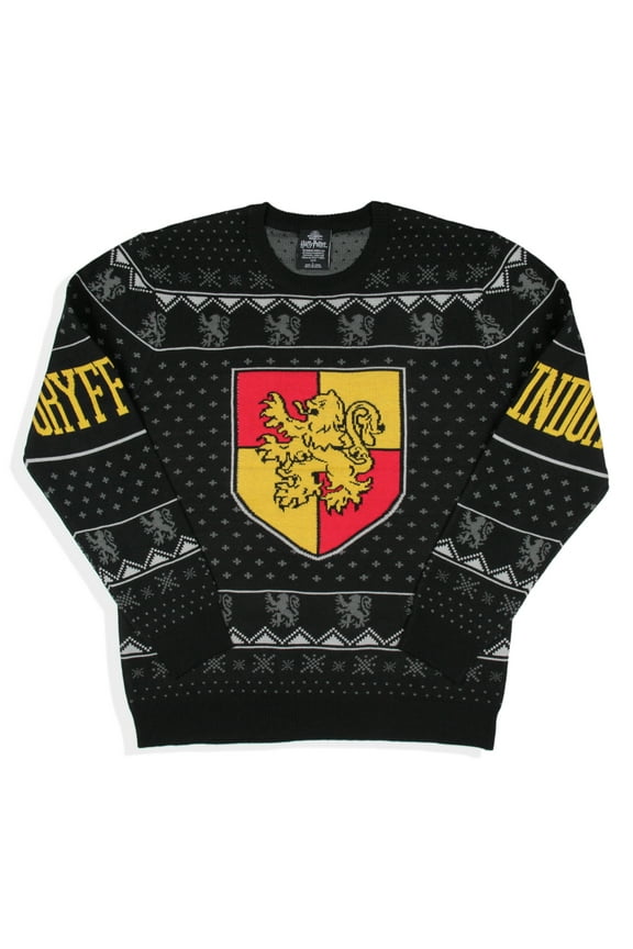 Harry Potter Men's House Crests Ugly Christmas Sweater - Gryffindor, Slytherin, Ravenclaw, Hufflepuff Available