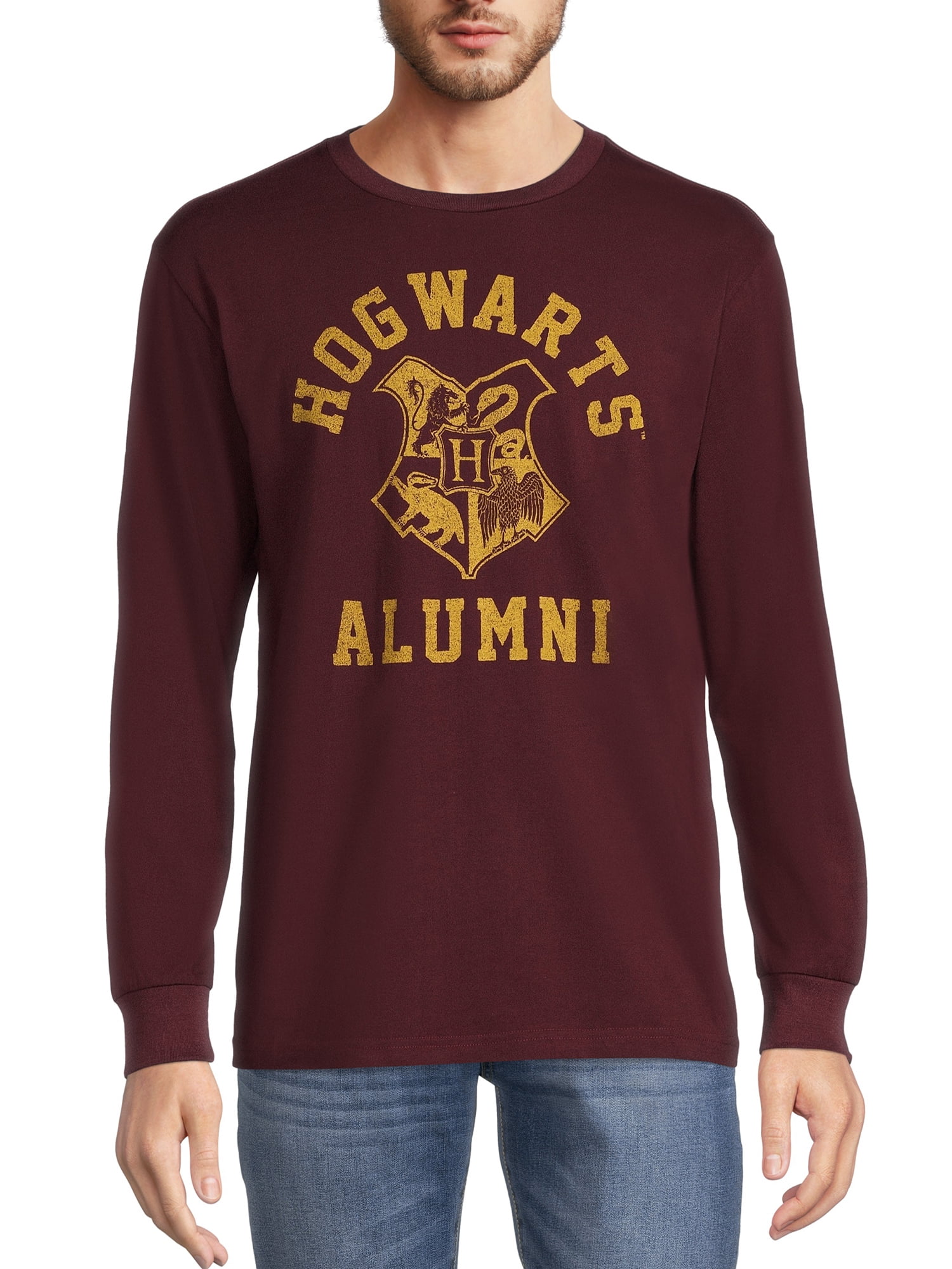 Harry Potter Men's Hogwarts Alumni Graphic T-Shirt with Long Sleeves ...