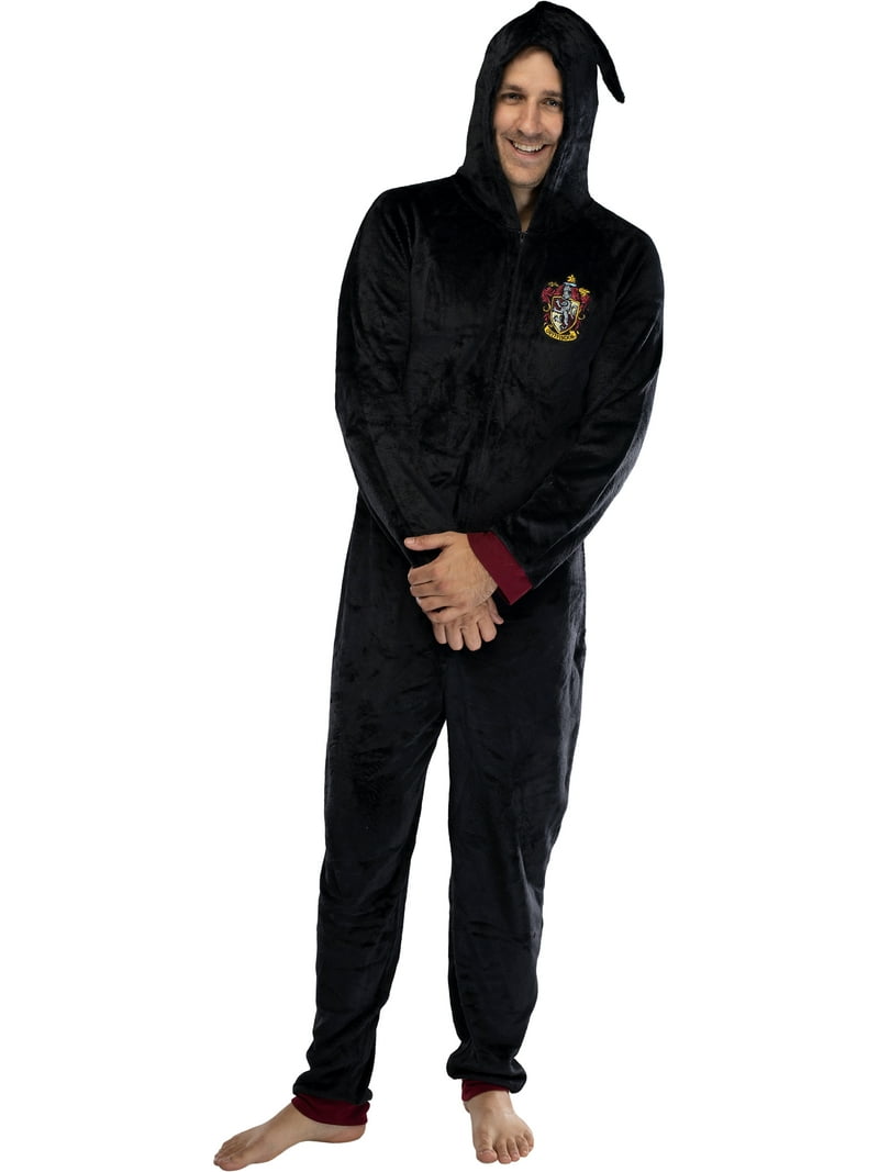 Harry Potter Men's Hooded One-Piece Hogwarts Houses Pajama Union