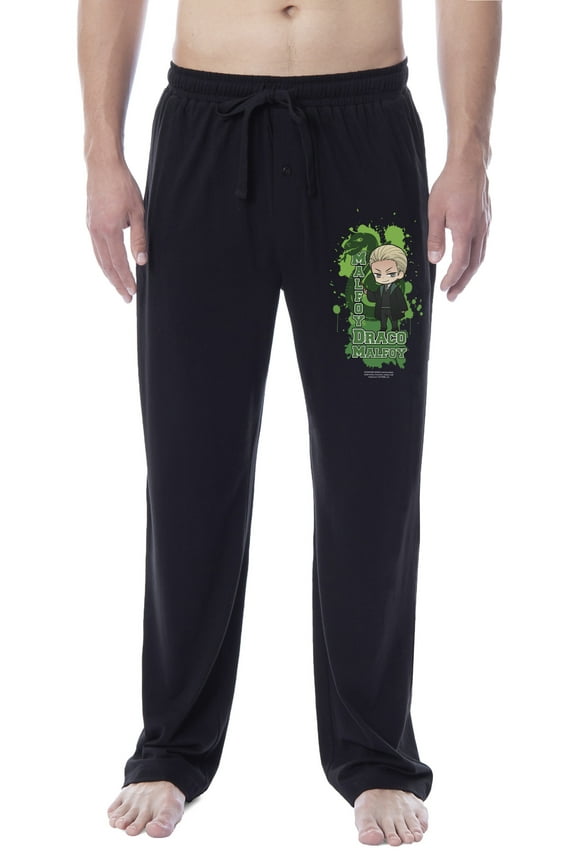 Harry Potter Mens' Hogwarts Chibi Draco Malfoy Sleep Pajama Pants