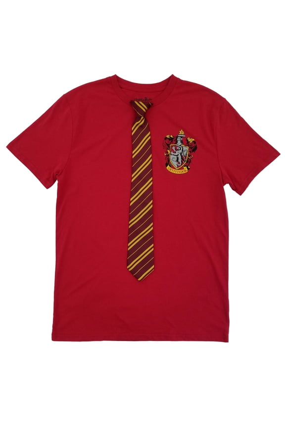 Mens Red Gryffindor T-Shirt & Tie Set Small