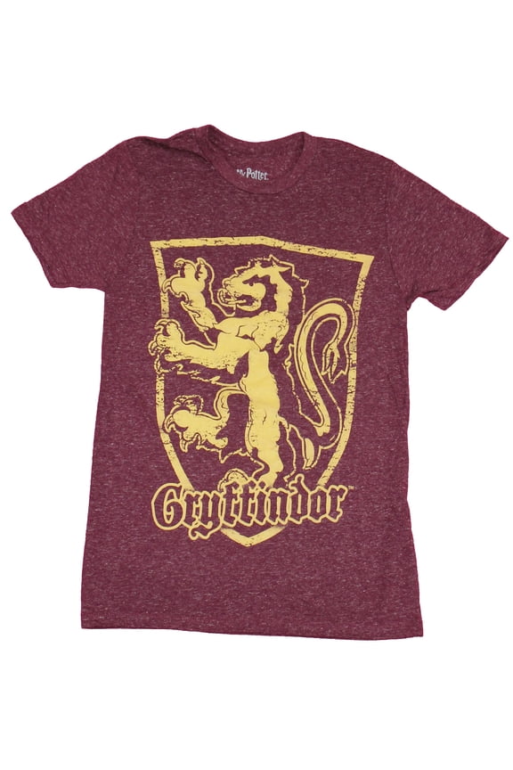 Harry Potter Mens T-Shirt - Distressed Gryffindor Lion Crest (Small)