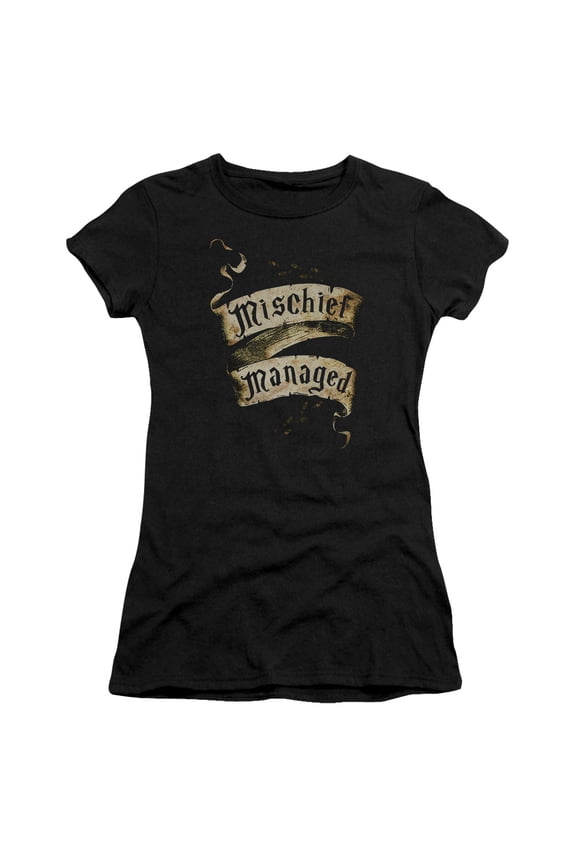 Harry Potter Mischief Managed S/S Junior Women's T-Shirt Sheer Black