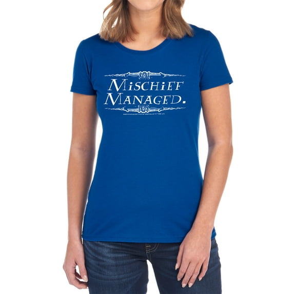 Harry Potter Mischief Managed Women's T Shirt, Royal, 2X-Large