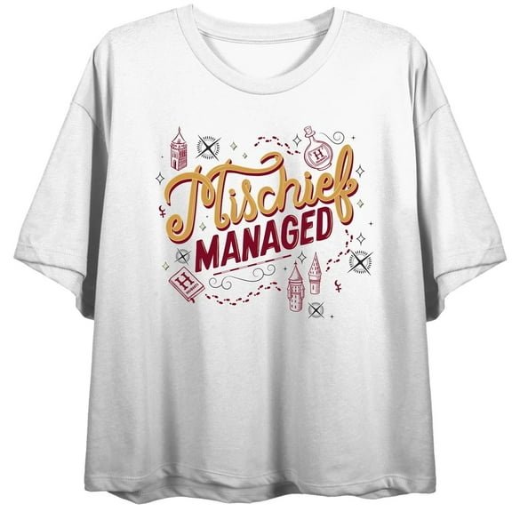 Harry Potter Mischief Managed Women's White T-shirt-Medium