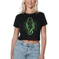 thumbnail image 1 of Harry Potter Morsmordre Dark Mark Icon Women's Crop Top T-Shirt, Black, Large, 1 of 5