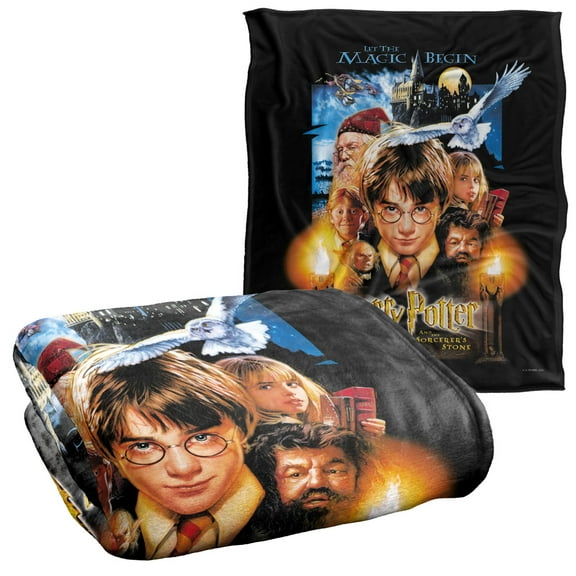Harry Potter Movie Poster Officially Licensed Silky Touch Super Soft Throw Blanket 50' x 60'