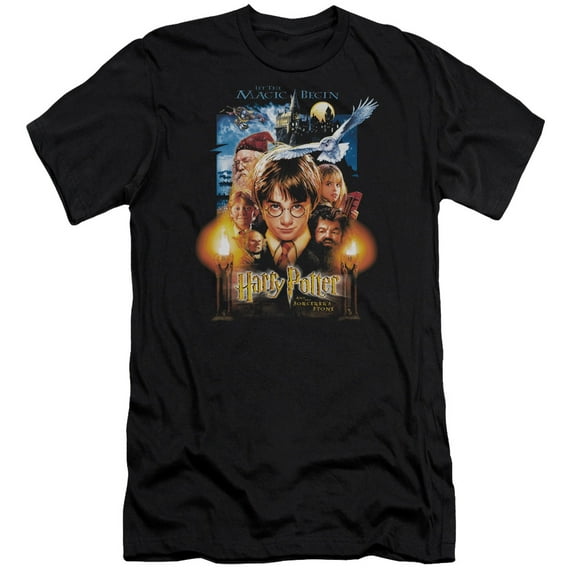Harry Potter - Movie Poster - Premium Slim Fit Short Sleeve Shirt - XX-Large