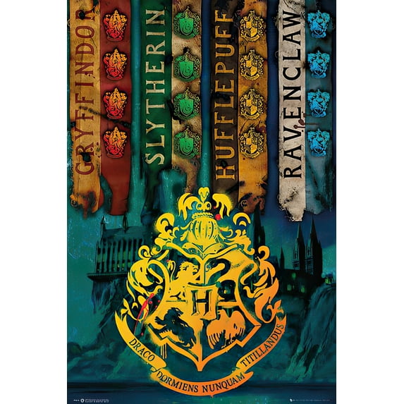 Harry Potter - Movie Poster / Print (House Flags) (Size: 24" X 36")