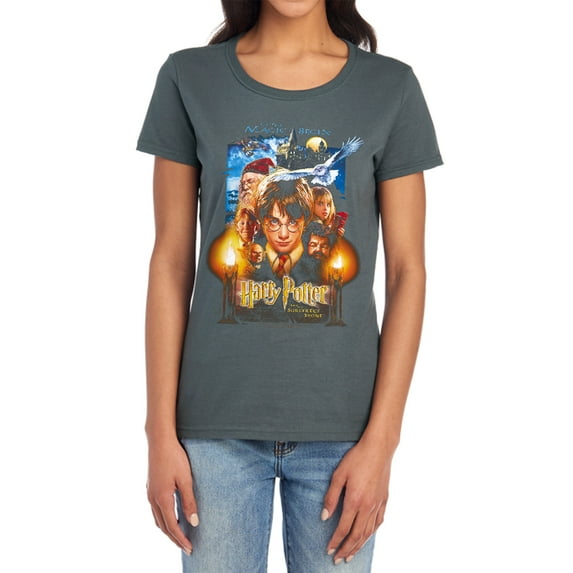 Harry Potter Movie Poster Women's T Shirt, Charcoal, 2X-Large
