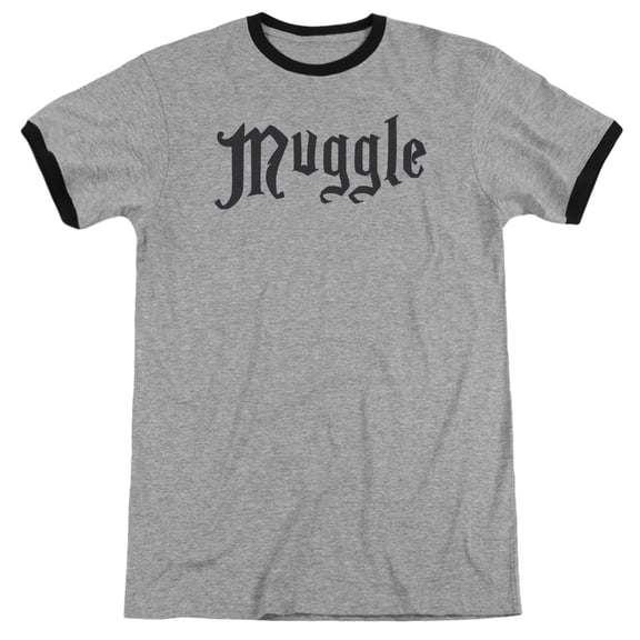 Harry Potter - Muggle - Heather Ringer Short Sleeve Shirt - Small