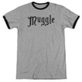 thumbnail image 1 of Harry Potter Muggle Adult Ringer T-Shirt Heather Black, 1 of 2