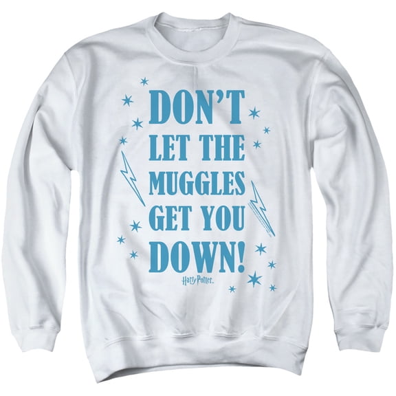 Harry Potter Muggles 2 Unisex Adult Crewneck Sweatshirt,White, Medium