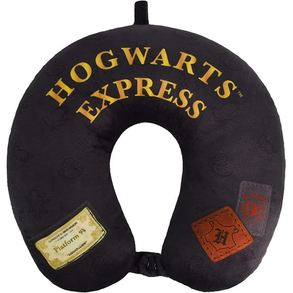 Harry Potter Neck Pillow, Hogwart's Express Travel Head Pillow for Sleep in Airplane or Car, Black