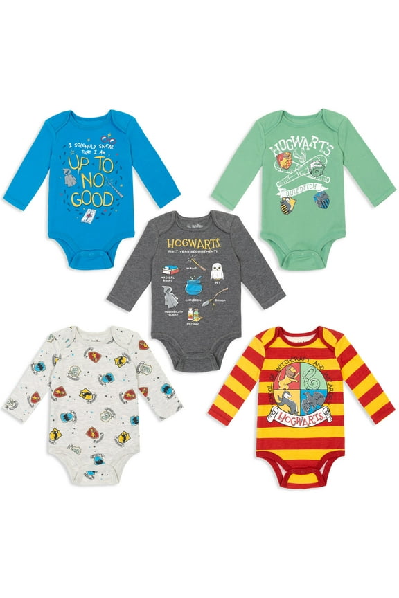 Newborn Baby Boys 5 Pack Bodysuits Newborn to Infant
