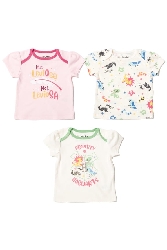 Newborn Baby Girls 3 Pack T-Shirts Newborn to Infant