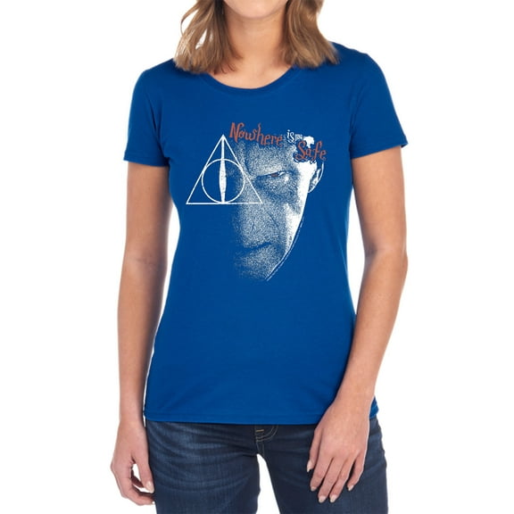 Harry Potter Nowhere is Safe Women's T Shirt, Royal, 2X-Large
