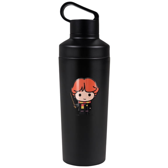 Harry Potter Official Ron Cute Chibi Character 18 oz Insulated Water Bottle, Leak Resistant, Vacuum Insulated Stainless Steel with 2-in-1 Loop Cap