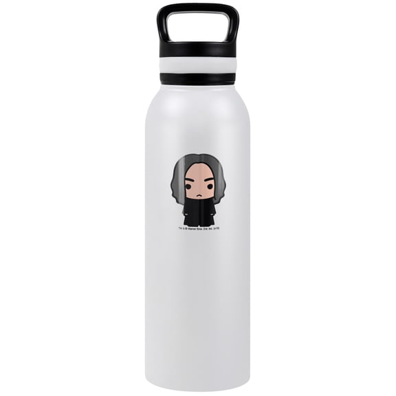 Harry Potter Official Snape Cute Chibi Character 24 oz Insulated Canteen Water Bottle, Leak Resistant, Vacuum Insulated Stainless Steel with Loop Cap, White