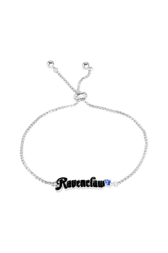 Officially Licensed Ravenclaw House Silver Plated Lariat Bracelet - 9.5"