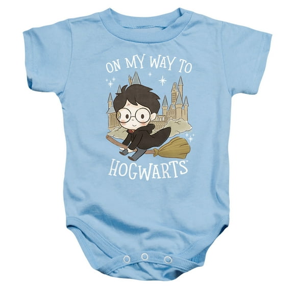 Harry Potter On My Way To Hogwarts Unisex Infant Snap Suit for Baby, Light Blue, Large