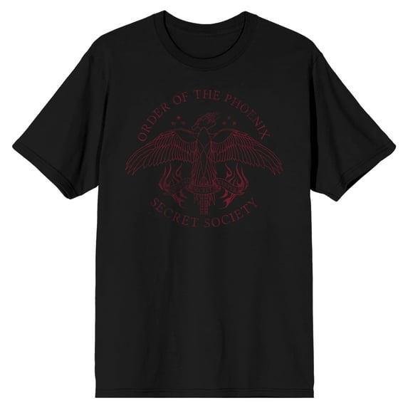 Harry Potter Order of the Phoenix Symbol Men's Black T-shirt-Medium