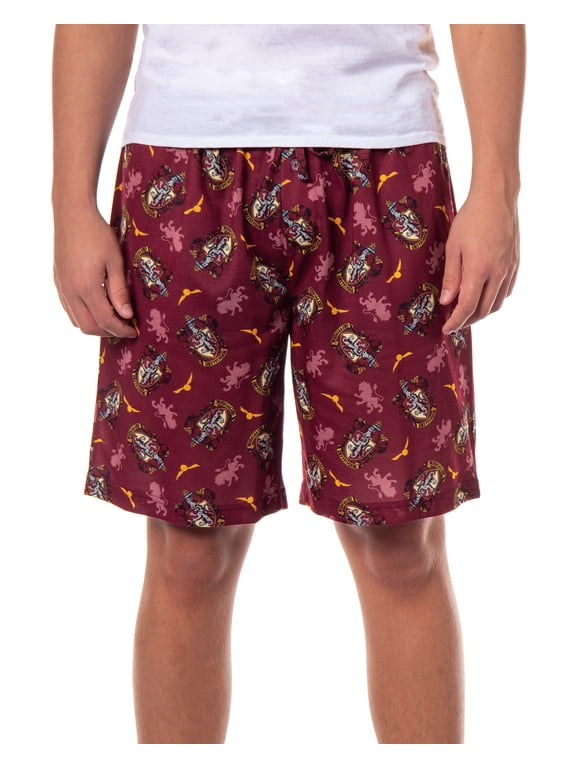 Harry Potter Pajamas Hogwarts House Crest PJ Sleep Lounge Pajama Shorts - Slytherin, Ravenclaw, Gryffindor, Hufflepuff