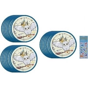 Harry Potter Party Supplies Bundle Pack includes - 24 Dessert Cake Paper Plates and 1 Esave Dinosaur Sticker Sheet