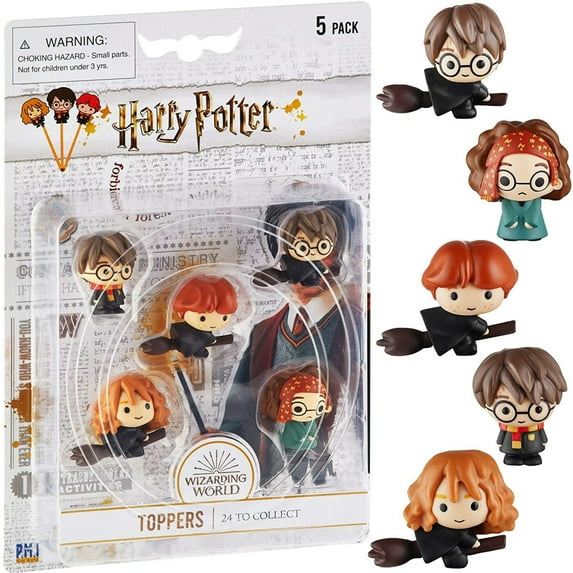 Harry Potter Pencil Toppers, Gifts, Toys, Collectibles – Set of 5 Harry Potter Figures for Writing, Party Decor – Hermione, Harry Potter, Ron Weasley & Sibyl Trelawney by PMI, 2.4 in., Soft PVC