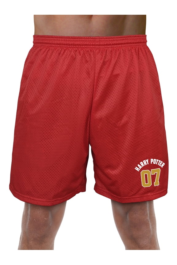 Potter Jersey Clean Mens Lined Mesh Shorts, Red, Large