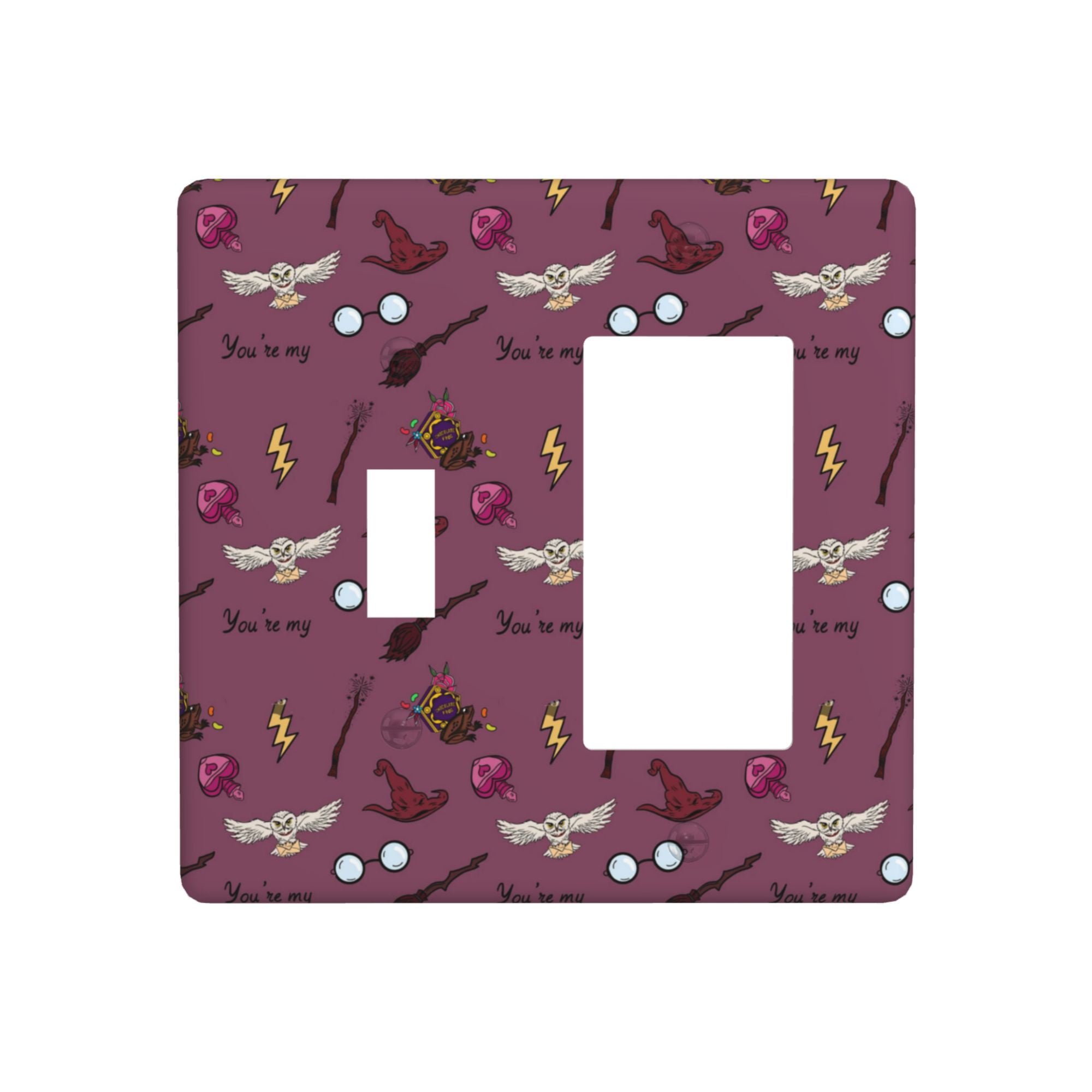 Harry Potter Print Single Rocker Light Switch Cover Cartoon 2-Gang Wall ...