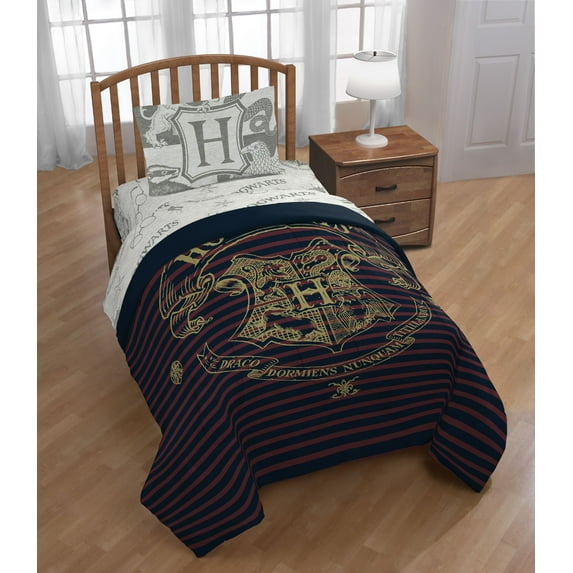 Harry Potter Printed 4 Piece Kids Twin Bed Set, 100% Microfiber, Multi-Color