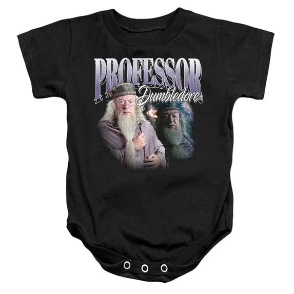 Harry Potter Professor Dumbledore Homage Unisex Infant Snap Suit for Baby, Black, Small