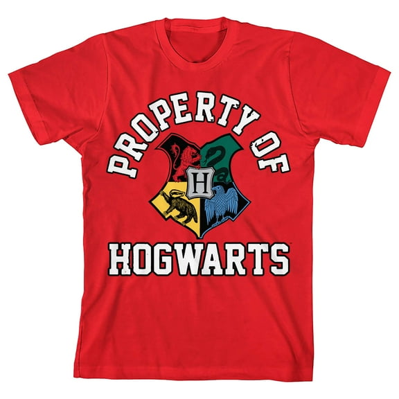 Harry Potter Property of Hogwarts Boy's Red T-shirt-XL