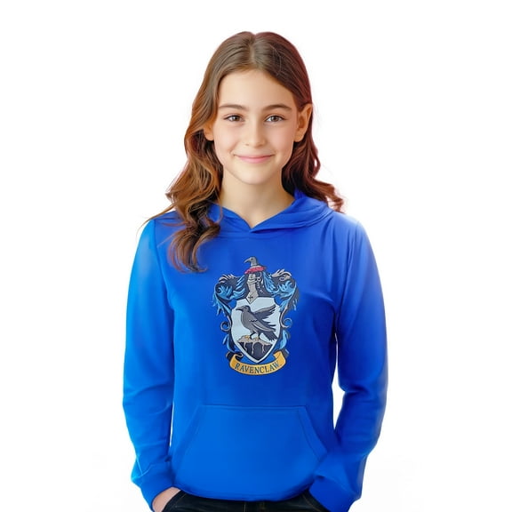 Harry Potter Pullover Hoodie - Lightweight, Boys & Girls Youth Kids Daily Hoodie, Small, Crest Blue