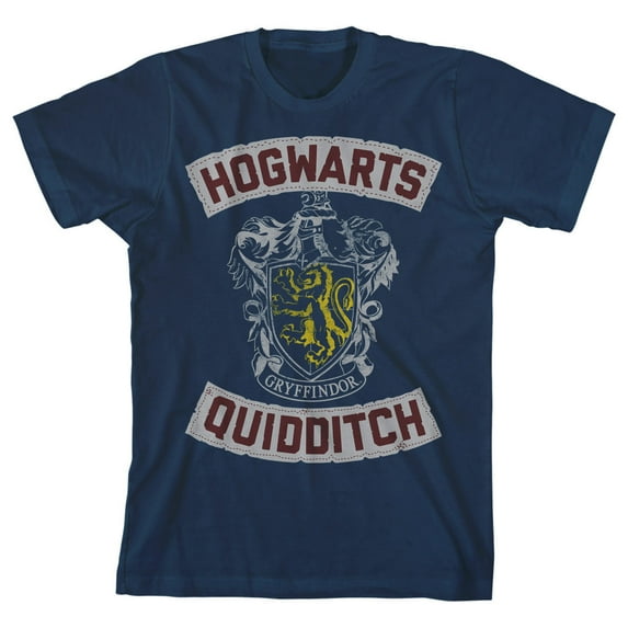Harry Potter Quidditch Gryffindor Crest Boy's Navy T-shirt-Large