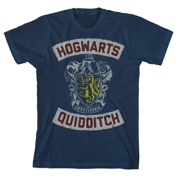Harry Potter Quidditch Gryffindor Crest Boy's Navy T-shirt-Small