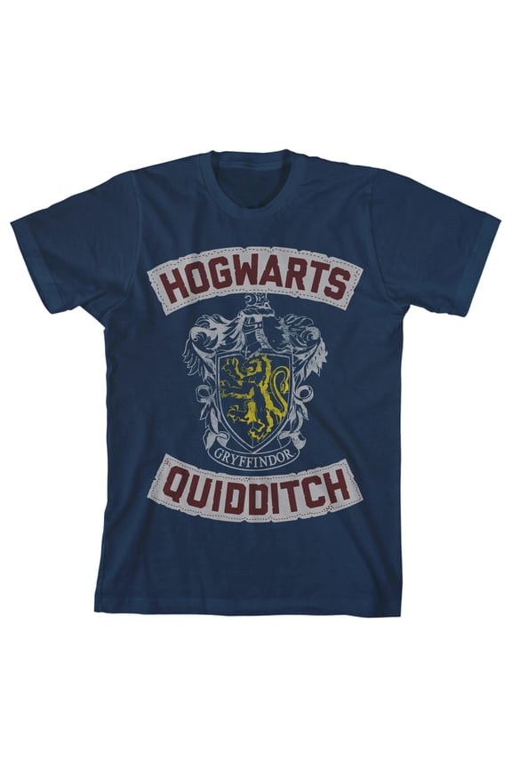 Harry Potter Quidditch Hogwarts Youth Boys Navy T-Shirt-Large