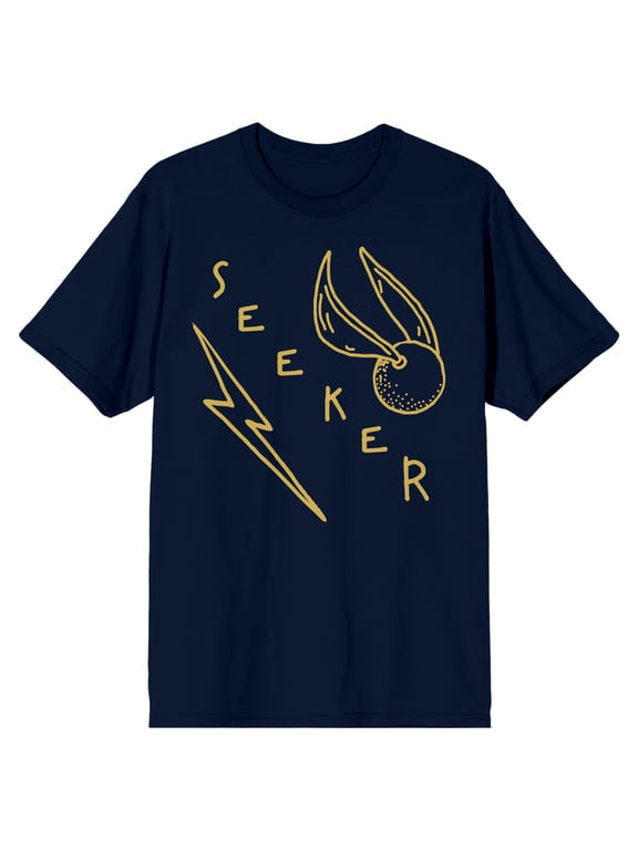 Harry Potter Quidditch Seeker Line Art Men's Navy T-shirt-Large