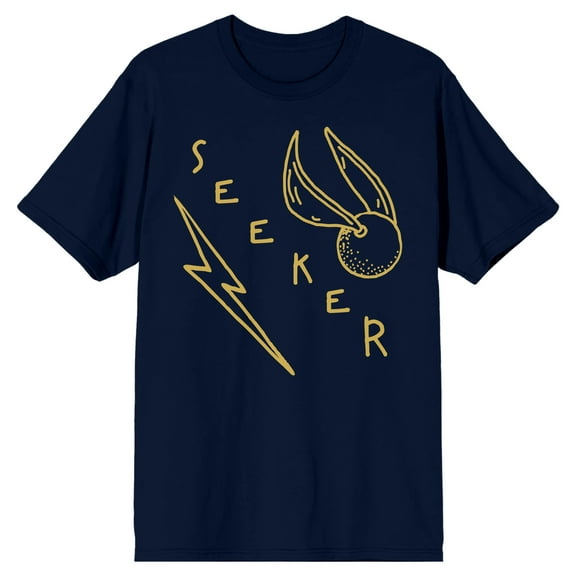 Harry Potter Quidditch Seeker Line Art Men's Navy T-shirt-Small