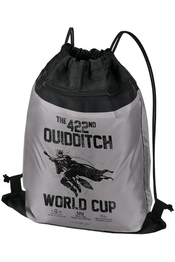 Harry Potter Quiddith World Cup Drawstring Backpack Sports Bag Sackpack 17" x 13", Perfect for Gym, Yoga or Practice