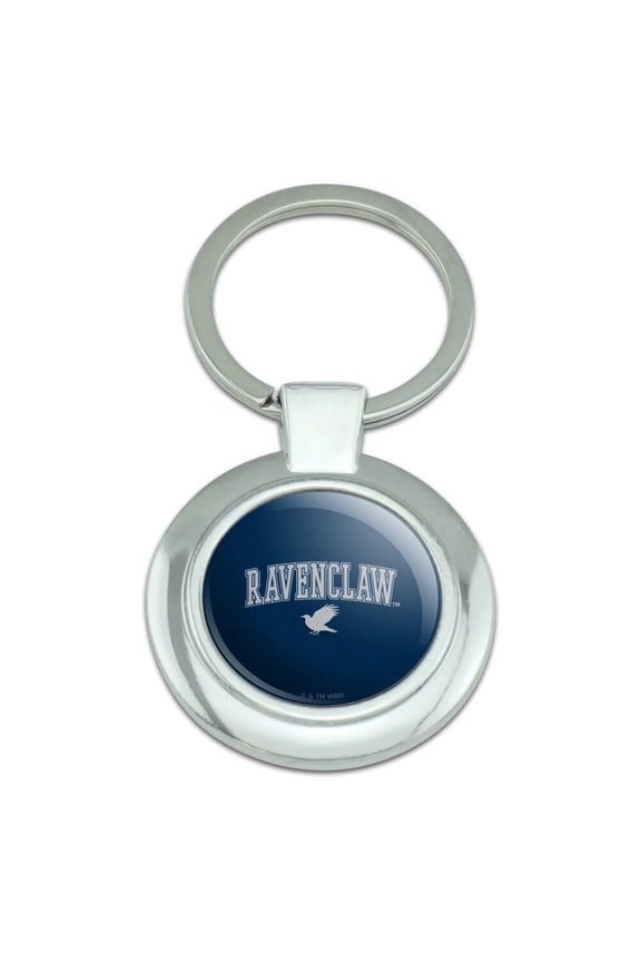 Harry Potter Ravenclaw Arched Raven Keychain Classy Round Chrome Plated Metal
