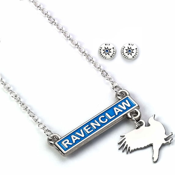 Harry Potter Ravenclaw Bar Necklace and Stud Earring Set